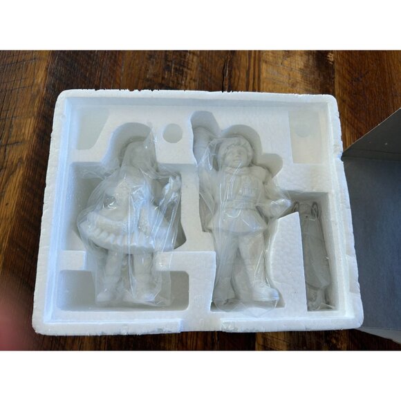 Department 56 Winter Silhouette Shiny Skates & Sled Porcelain Figurine Set Of 2 - Picture 10 of 10